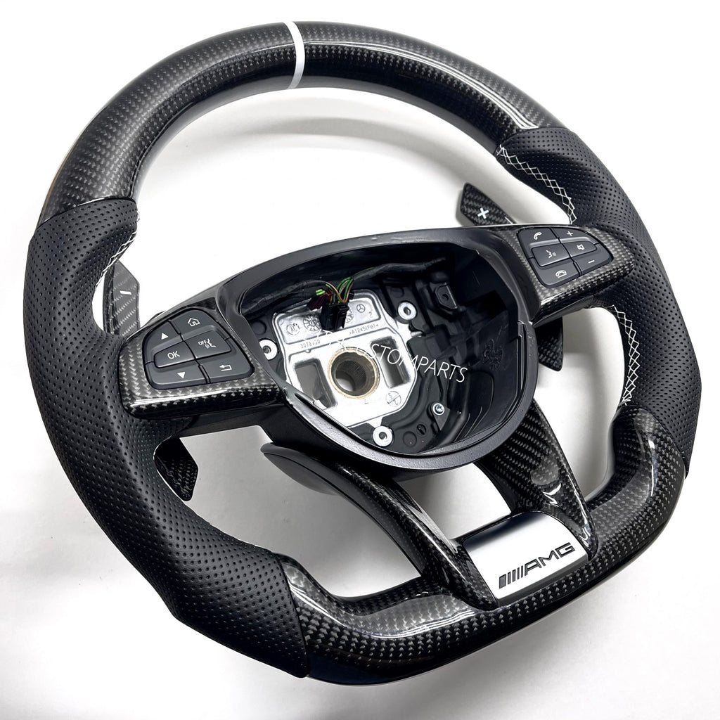 2015-2018 Mercedes – Carbon – White Stitching