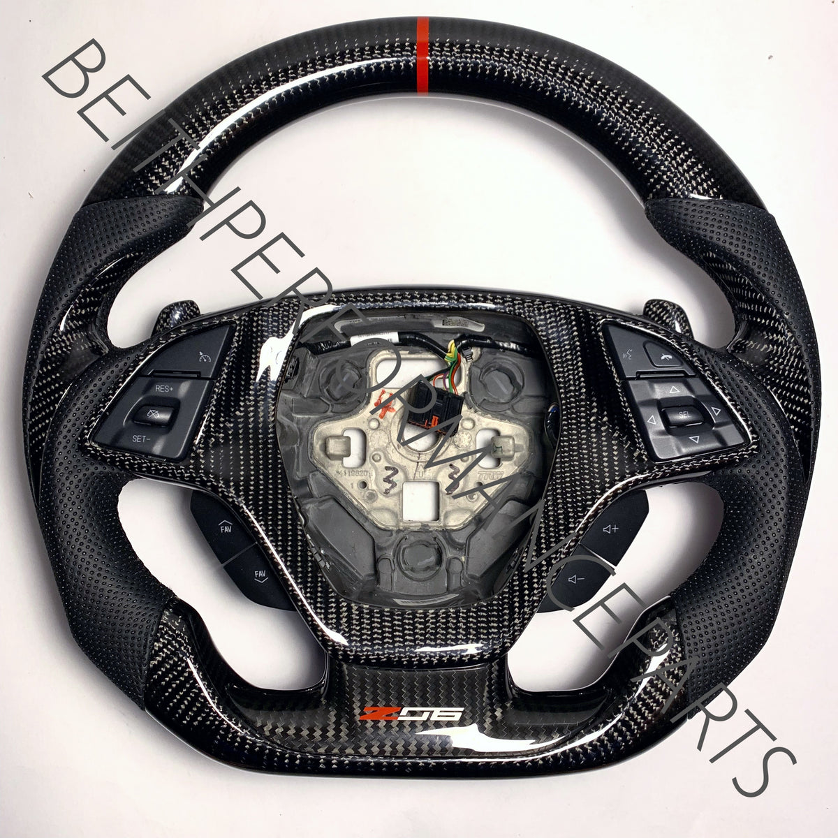 2014+ Corvette Z06 – Carbon – Red Stitching, Red Stripe
