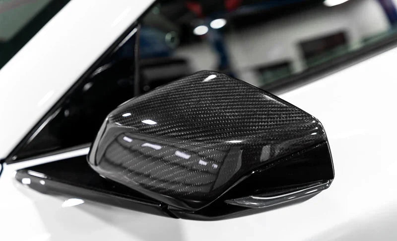 Corvette C8 Carbon Fiber Mirror Cap Overlays