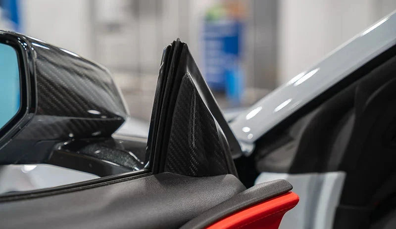 C8 Corvette Carbon Fiber Interior A-Pillar Trim Overlays