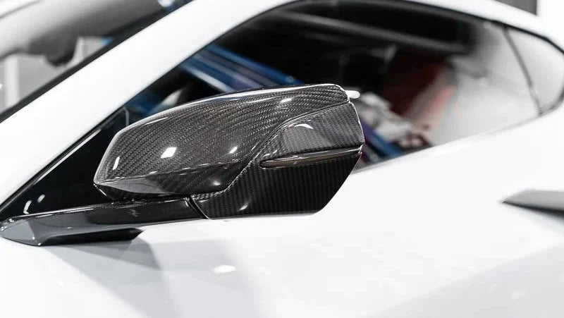 C8 Corvette Carbon Fiber Mirror Bottom Overlays (2020+)