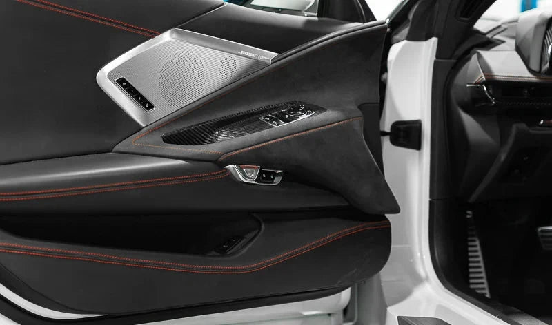 2020–2025 Chevrolet Corvette C8 Red Carbon Fiber Upper Right Center Console Trim