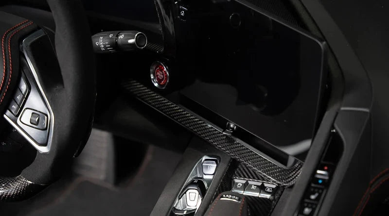 C8 Corvette Carbon Fiber Interior Trim - 3 Piece Kit - Red, Black, Forged