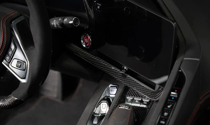 2020-2025 C8 Corvette Carbon Fiber Dash Interior Trim - 3 Piece Kit