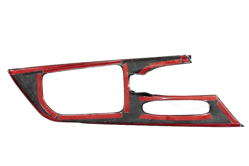 Corvette C8 Red Carbon Fiber Center Console Overlay