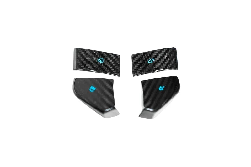 2020–2023 C8 Corvette Stingray Carbon Fiber Steering Wheel Button Covers – 4PC