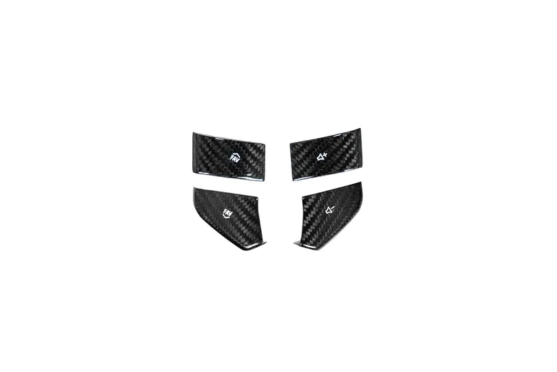 2020–2023 C8 Corvette Stingray Carbon Fiber Steering Wheel Button Covers – 4PC