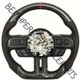 2015+ Mustang Carbon – Carbon Bezels, Red Stitch, Red Stripe