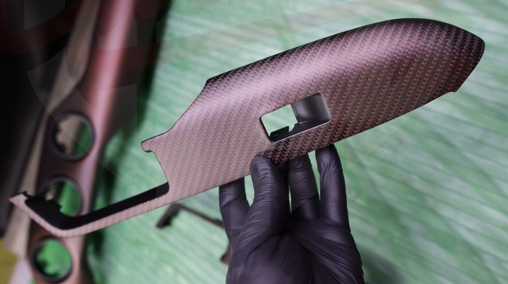 2015-2023 S550 Mustang Matte Reflective Red Carbon fiber Window Switch