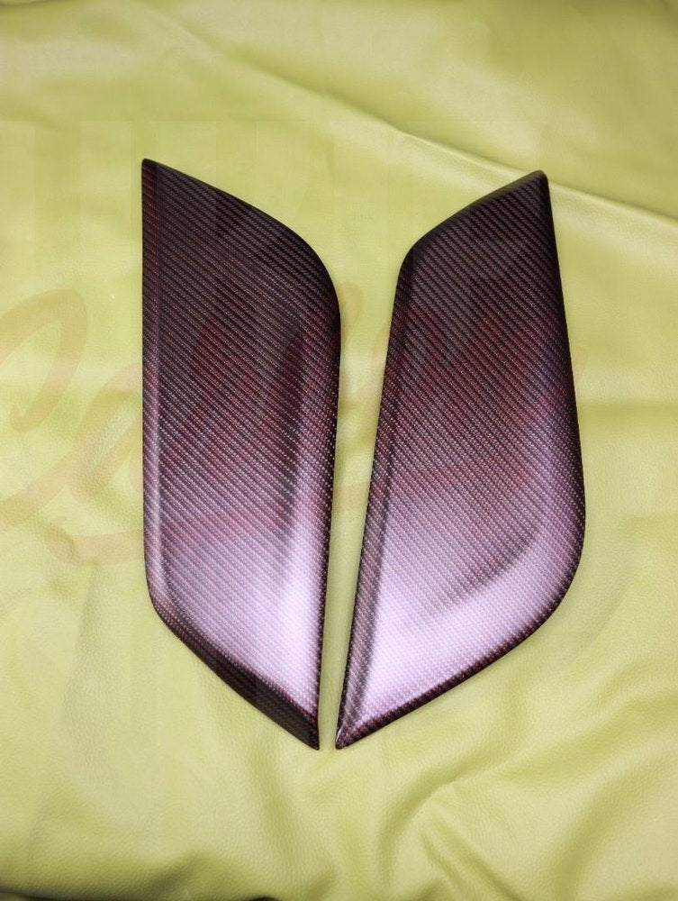 2015-2023 S550 Mustang Matte Red Carbon Fiber Knee Pads
