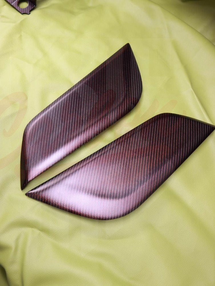 2015-2023 S550 Mustang Matte Red Carbon Fiber Knee Pads