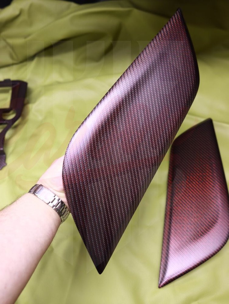 2015-2023 S550 Mustang Matte Red Carbon Fiber Knee Pads