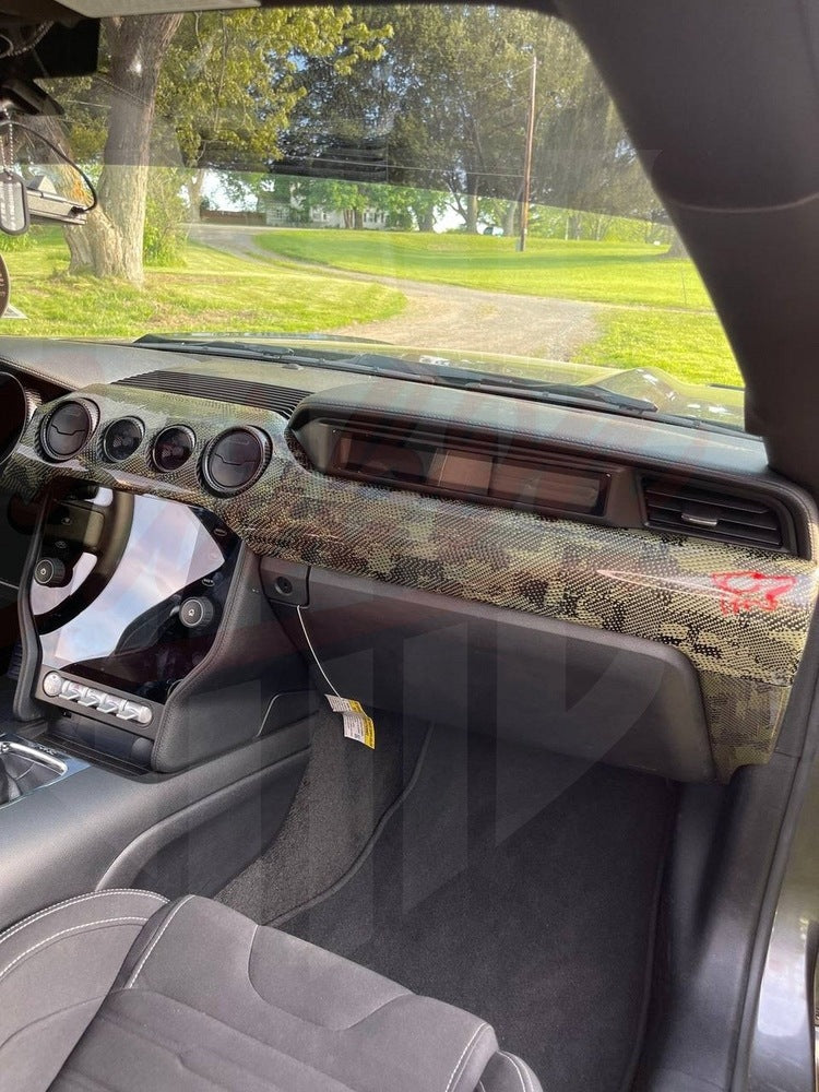 2015-2023 Mustang S550 Green Camo Carbon Fiber Interior Kit