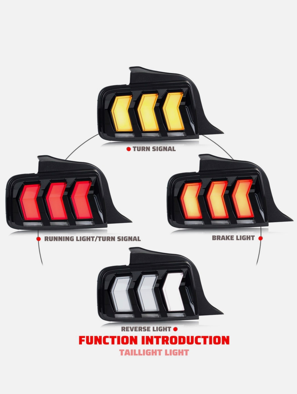 2005-2009 Ford Mustang S197 LED Sequential Taillights - Smoked Lens (Pair)