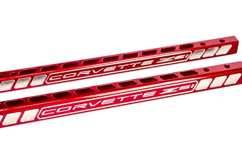 C8 Corvette Billet Strut Tower Support Bars – Red