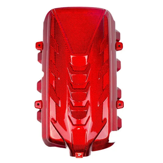 Corvette C8 Red Carbon Fiber Engine Cover