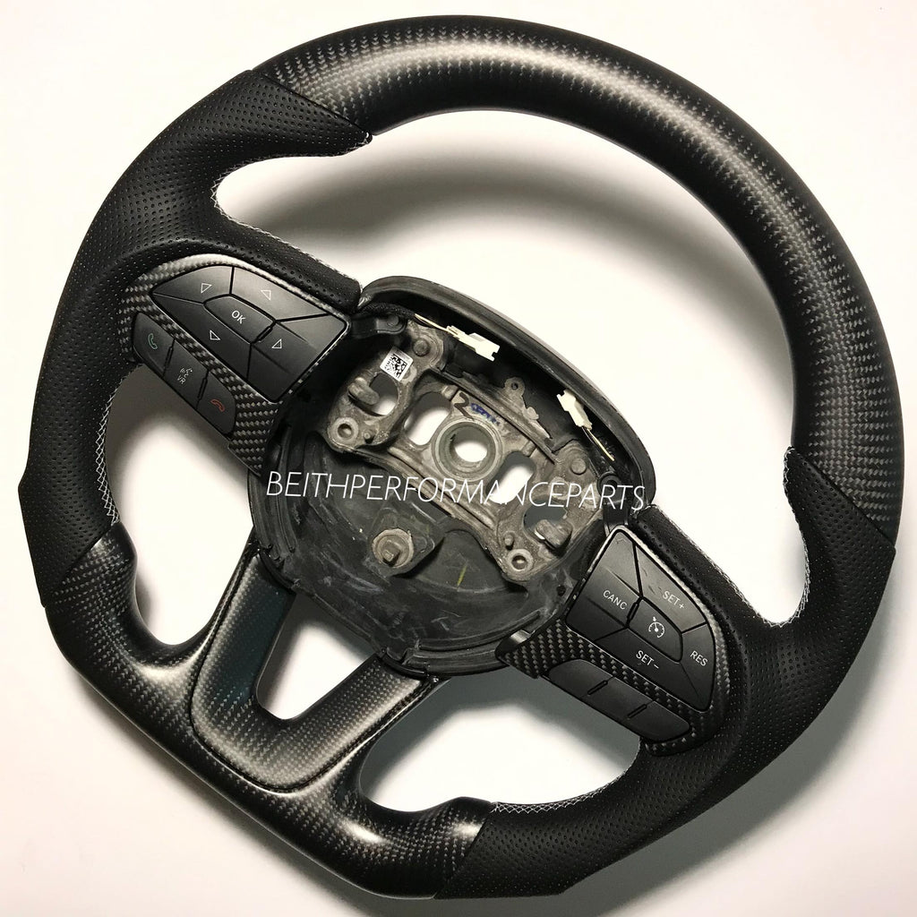 2015+ Dodge Charger/Challenger – Matte Carbon – Grey Stitch