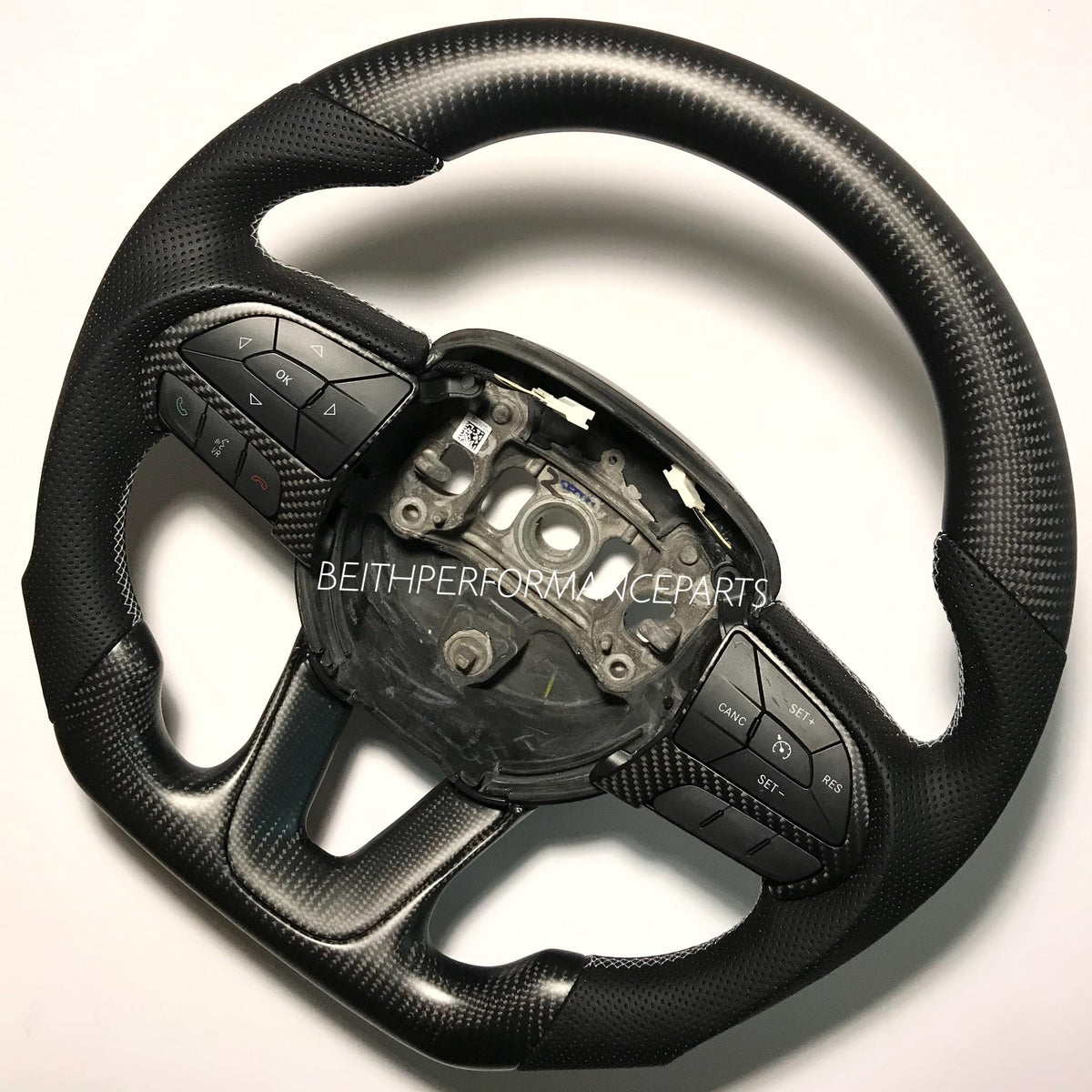 2015+ Dodge Charger/Challenger – Matte Carbon – Grey Stitch