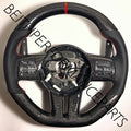 2012-14 Dodge Challenger SRT-8 – Carbon – Black Stitch, Red Stripe – Custom Paddles!