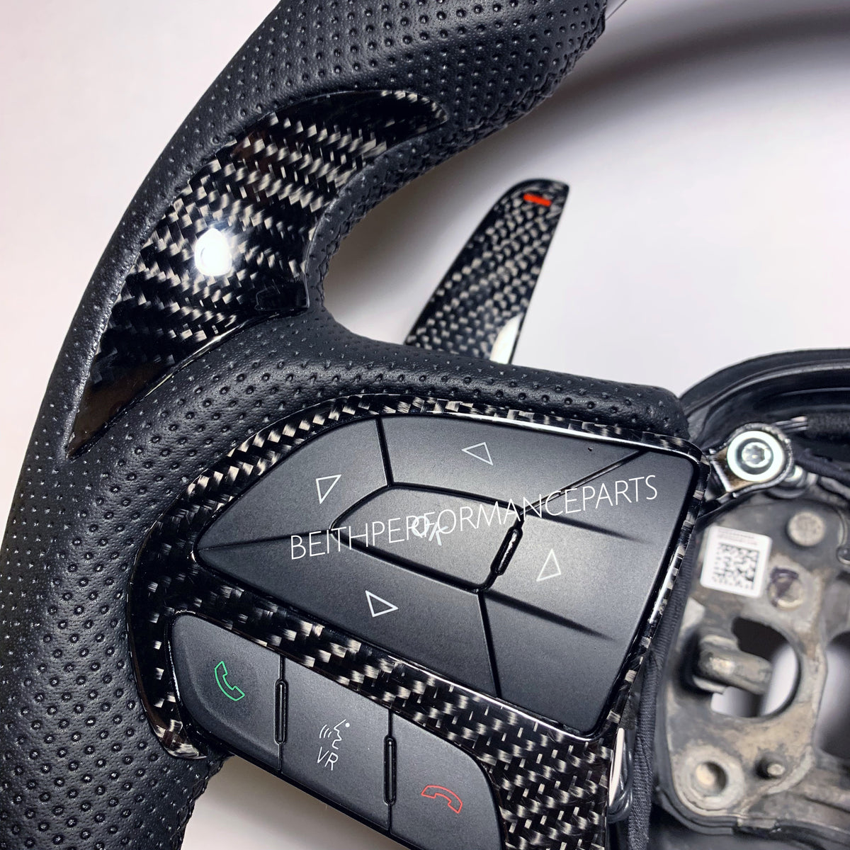 2015+ Dodge Charger/Challenger – Carbon – Black Stitching