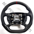 1994-2004 Ford Mustang Carbon Fiber Steering Wheel – Black Stitching & Red Stripe