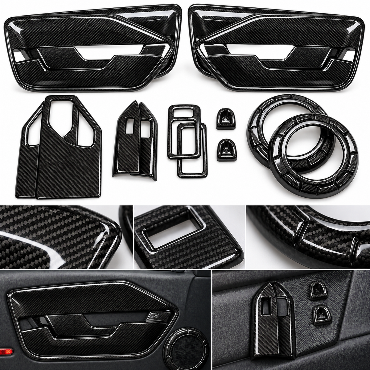 2005-2009 Ford Mustang S197 Real Carbon Fiber Interior Trim Kit