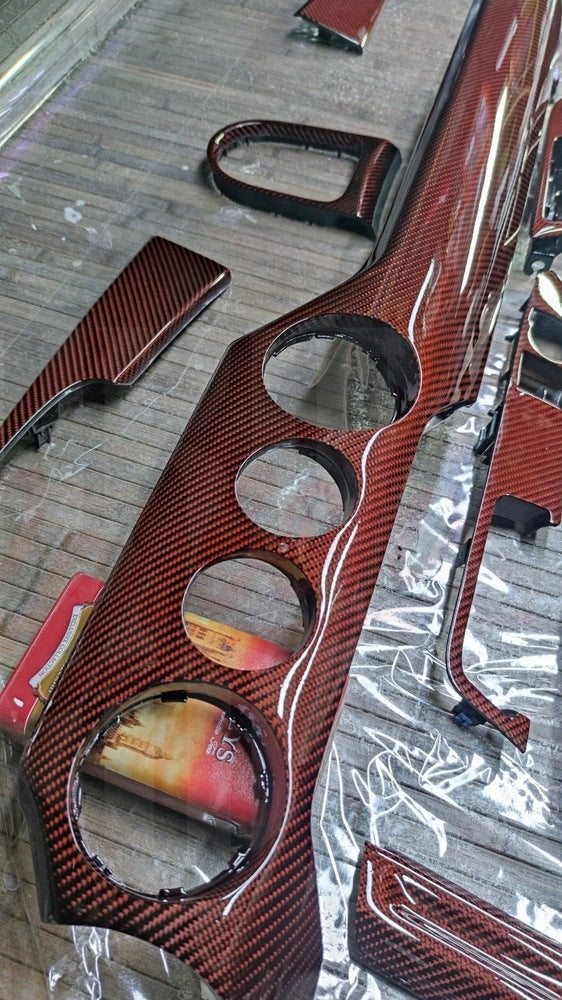 2015-2023  Mustang S550 Red Carbon Fiber Dashboard Trim