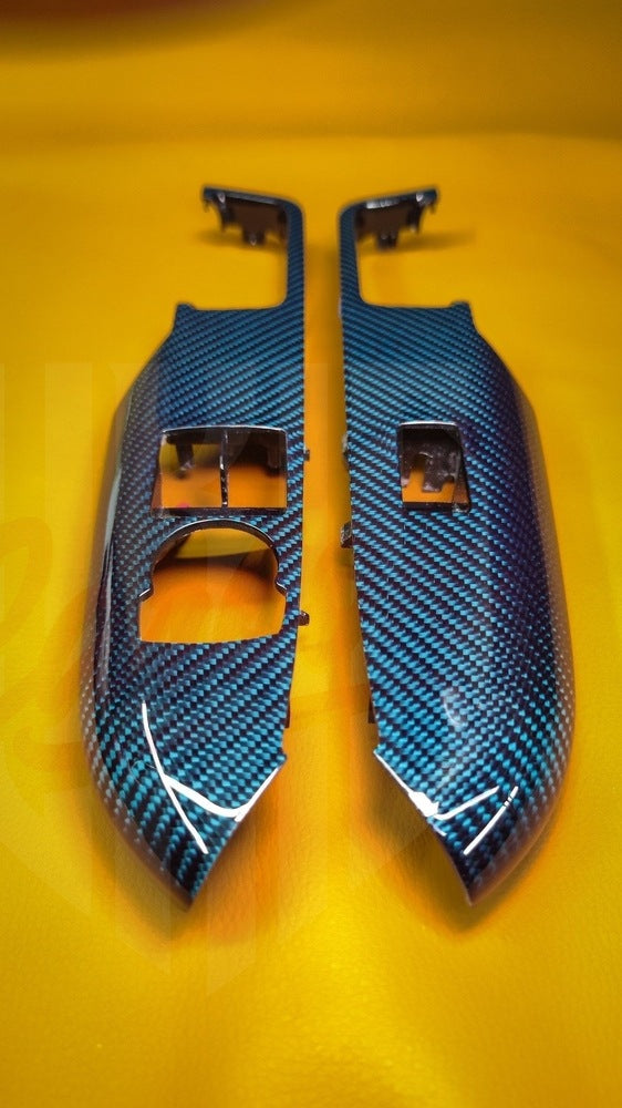 2015-2023 Mustang S550 Blue Carbon Fiber Window Switch Panel