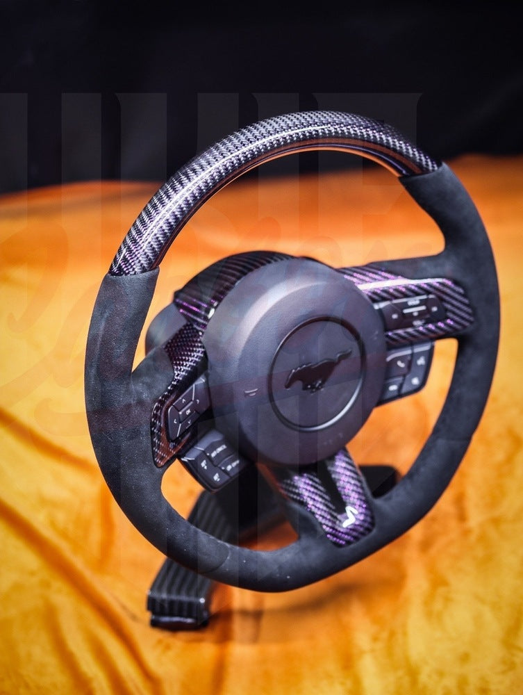 2015-2023 Mustang S550 PURPLE REFLECTED CARBON FIBER Steering Wheel