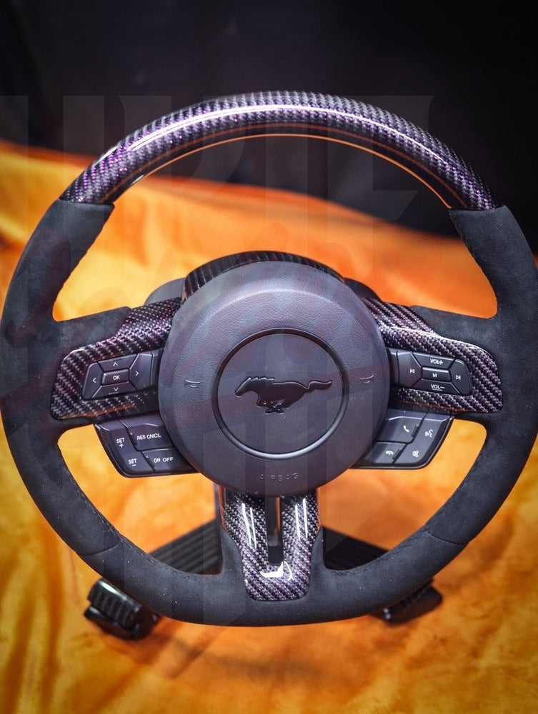 2015-2023 Mustang S550 PURPLE REFLECTED CARBON FIBER Steering Wheel