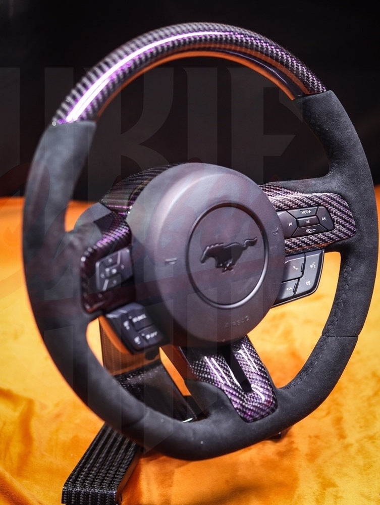 2015-2023 Mustang S550 PURPLE REFLECTED CARBON FIBER Steering Wheel