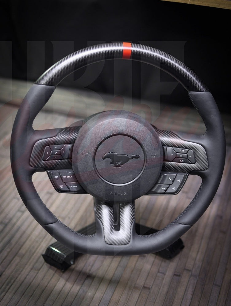 2015-2023 Mustang S550 Matte Carbon Fiber  Steering Wheel