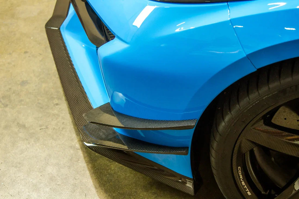 Carbon Fiber Front Bumper Canards for C8 Z06
