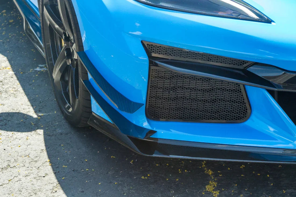 Carbon Fiber Front Bumper Canards for C8 Z06