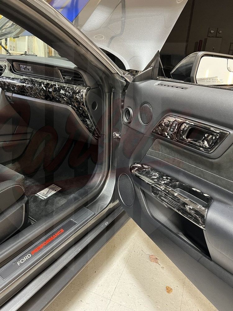 2015-2023 Mustang S550 Forged Carbon Fiber Door Panel Trim