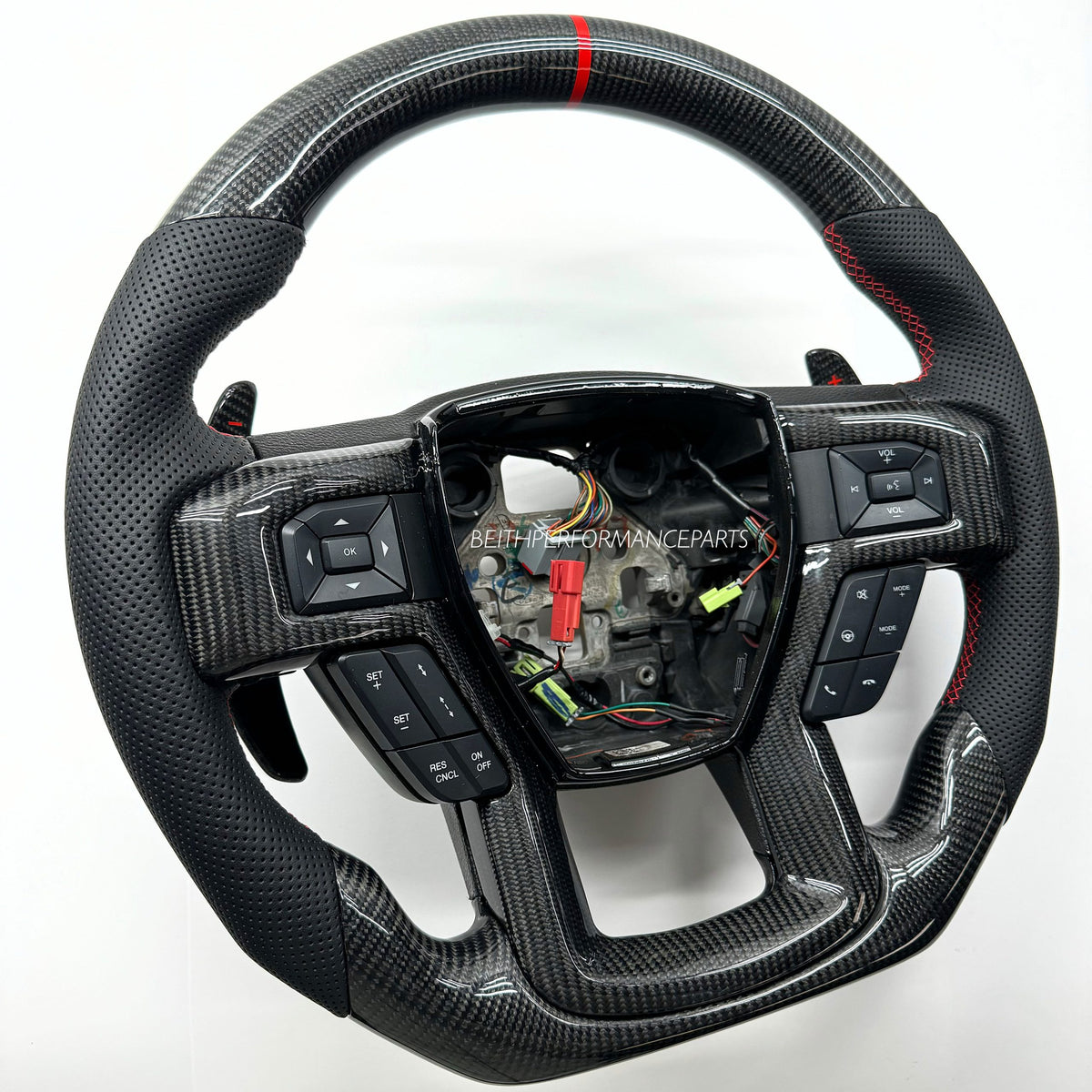 2017-2020 Ford Raptor – Carbon – Heated , Red Stitching