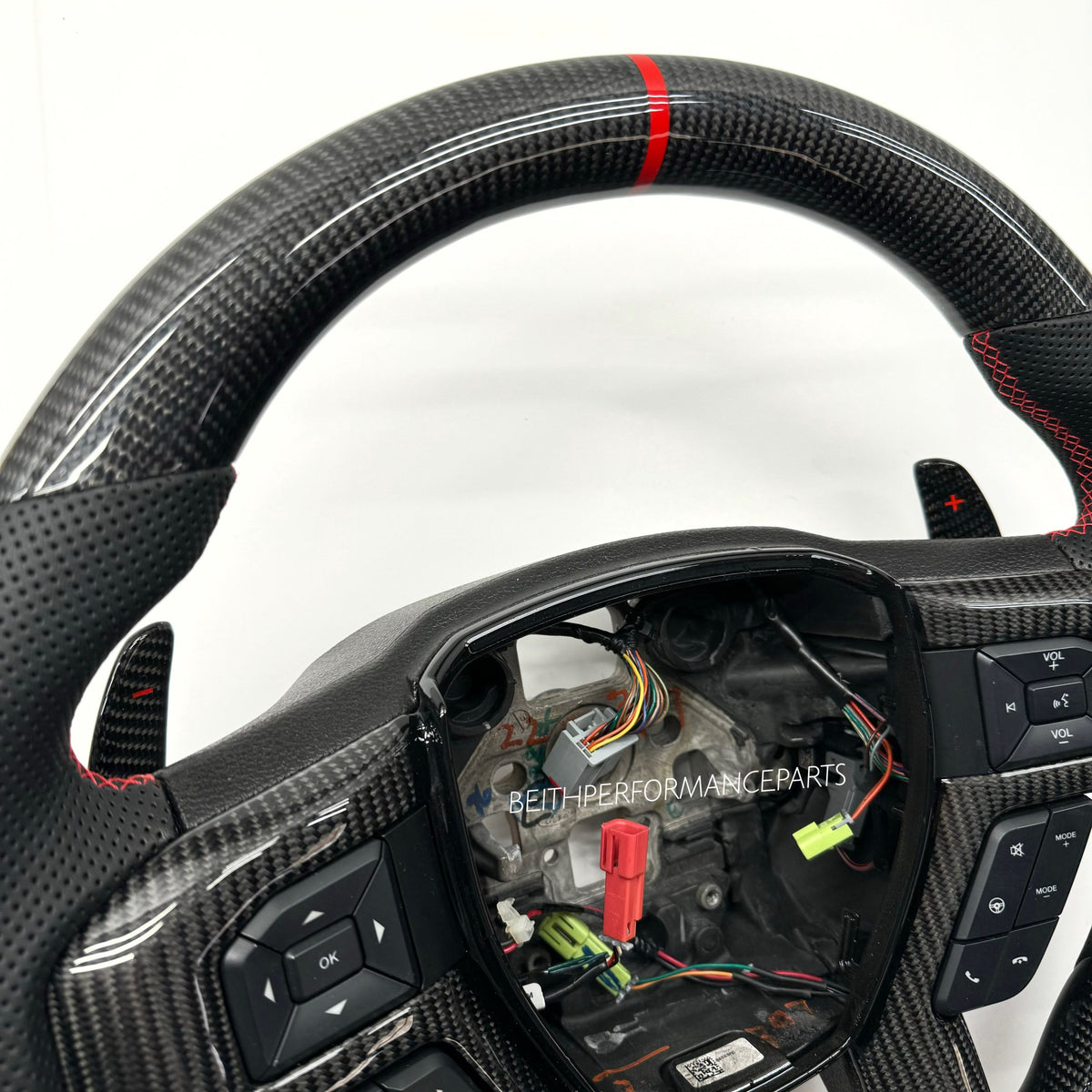 2017-2020 Ford Raptor – Carbon – Heated , Red Stitching