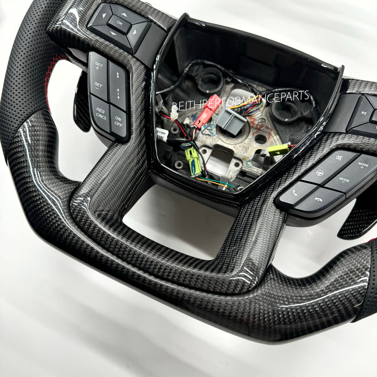 2017-2020 Ford Raptor – Carbon – Heated , Red Stitching