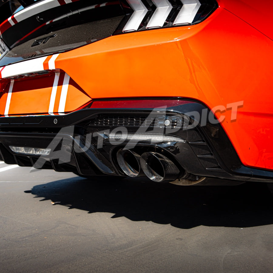 2024+ Ford Mustang Dark Horse Rear Diffuser Gloss Black Quad Tips