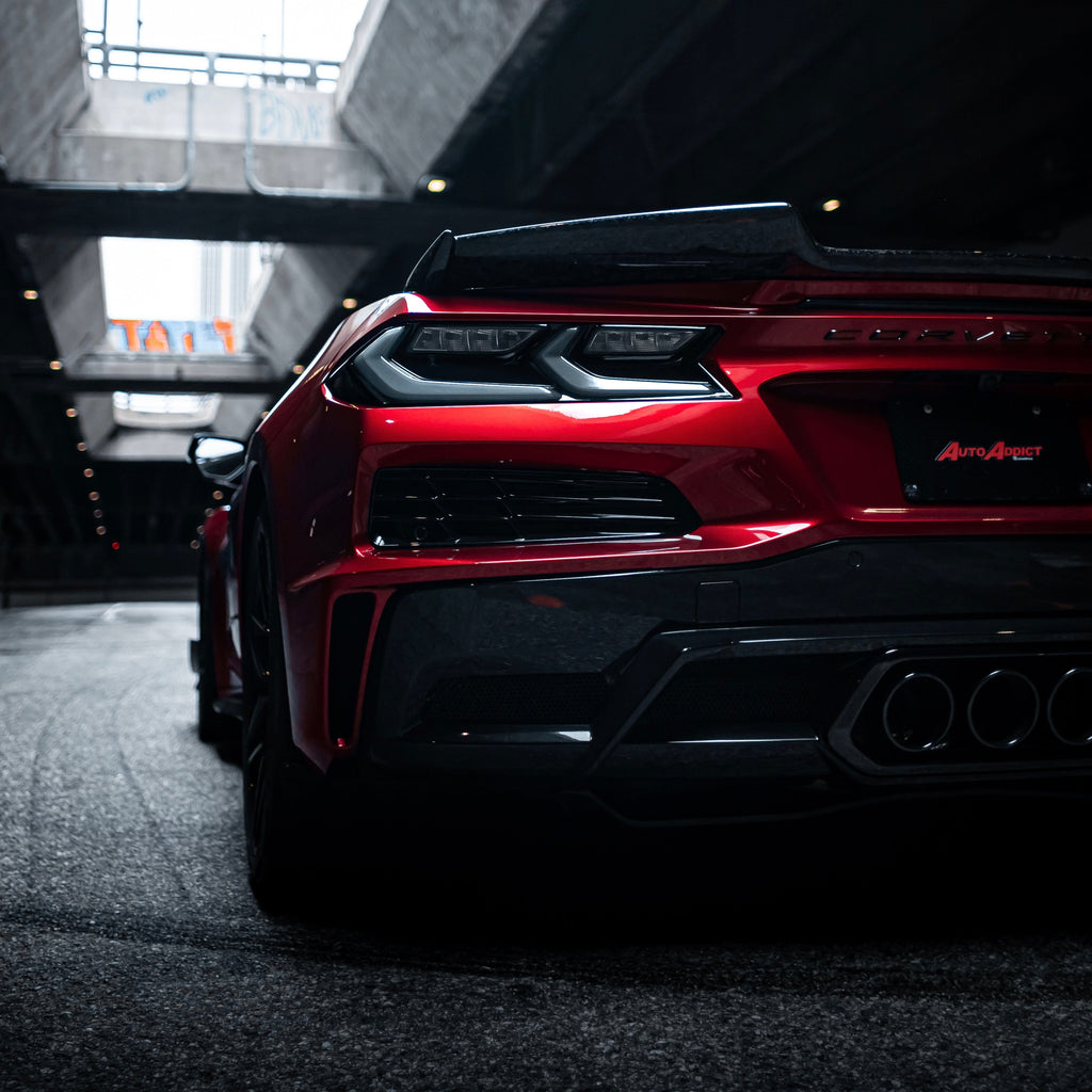 2020-2026 RGB Corvette C8 Euro Smoke Style LED Taillights Amber Sequential Pair
