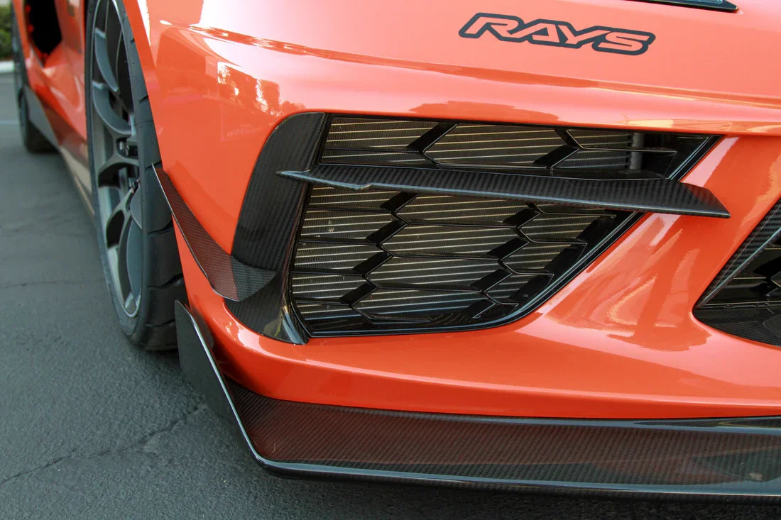 Carbon Fiber Front Bumper Side Bezels for C8 Corvette