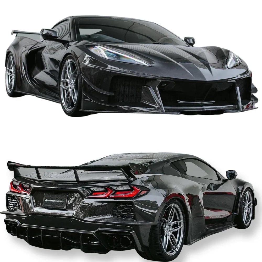 2020–2024 Corvette C8 Deluxe Wide Track Package – Full Carbon Fiber Kit (Bumper to Bumper)