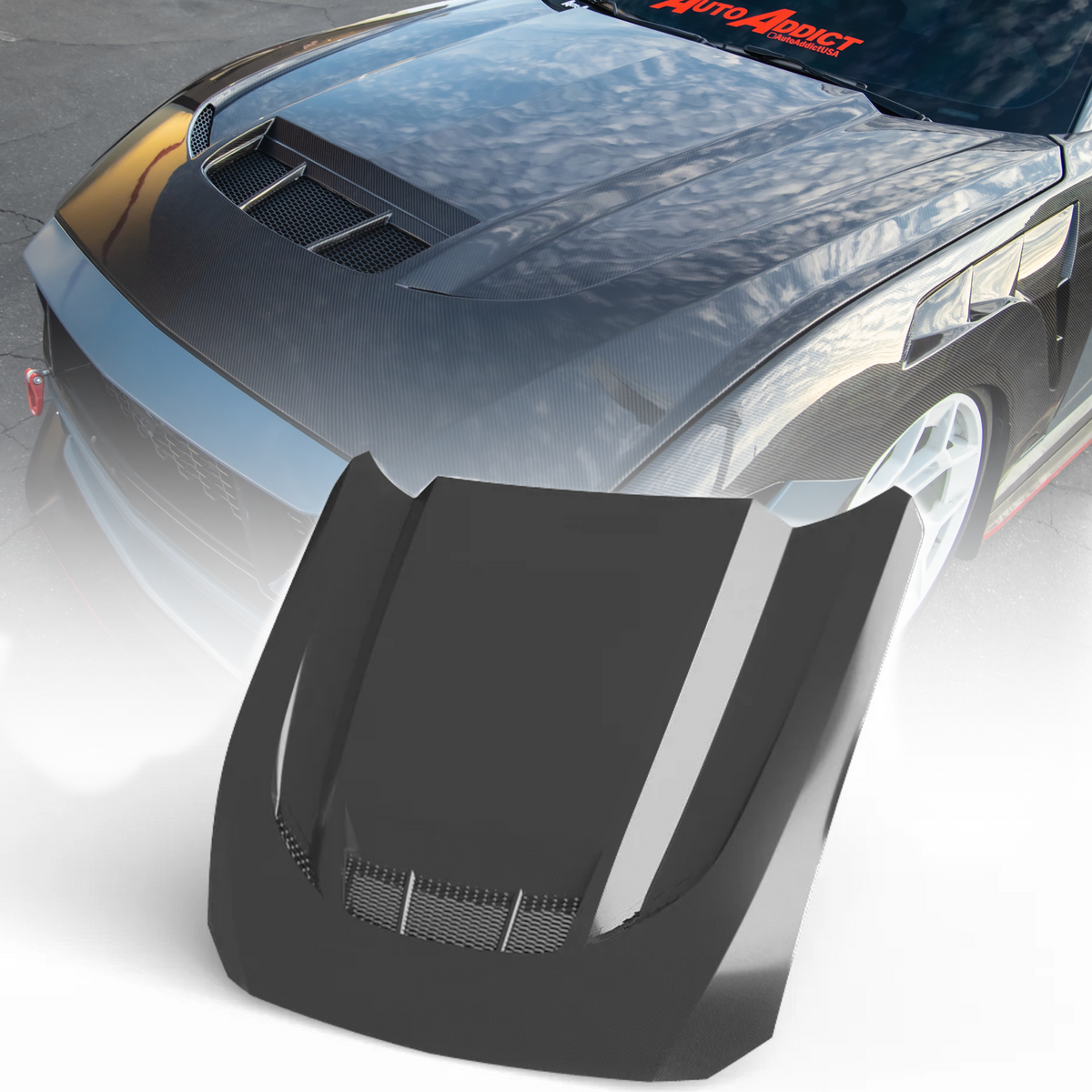 2024-2025 Mustang S650 Type-LM Carbon Fiber Double Sided Hood