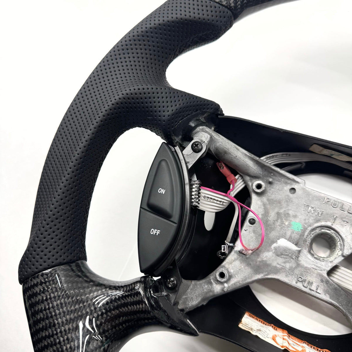 1999-2004 Ford F-150 Lightning Carbon Fiber Steering Wheel - Black Stitching image 4