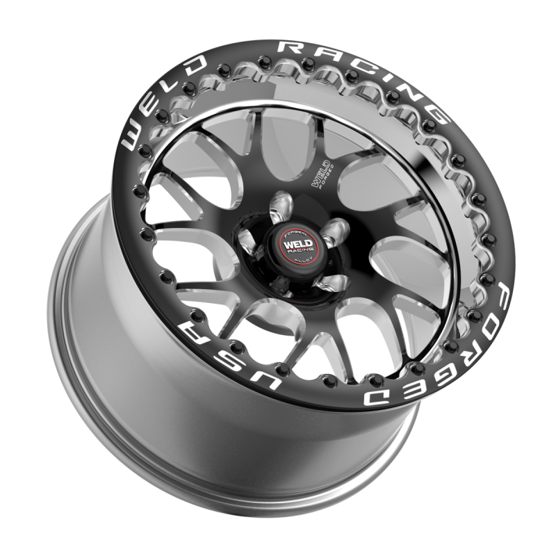 Weld S78 Beadlock 17x11/5x120.65/7.7 BS/3.18 HB - Black Center - Polished Shell - Black SBL Wheel