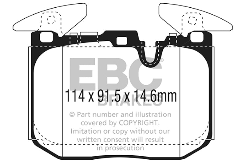 EBC 2014+ BMW I8 1.5L Turbo/Electric Yellowstuff Front Brake Pads