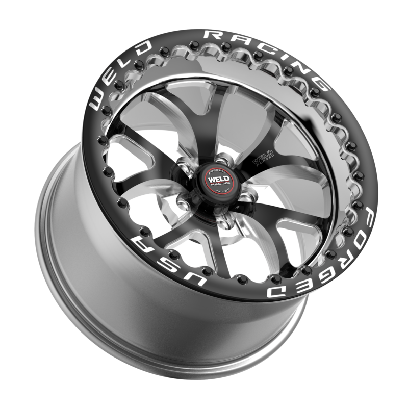 Weld S76 Beadlock 17x10.5/5x120/7.7 BS/3.18 HB - Black Center - Polished Shell - Black SBL Wheel