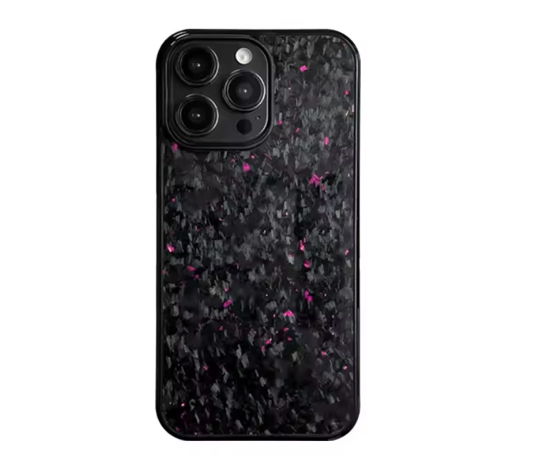 Forged Carbon Fiber with Pink Flakes - Phone Case