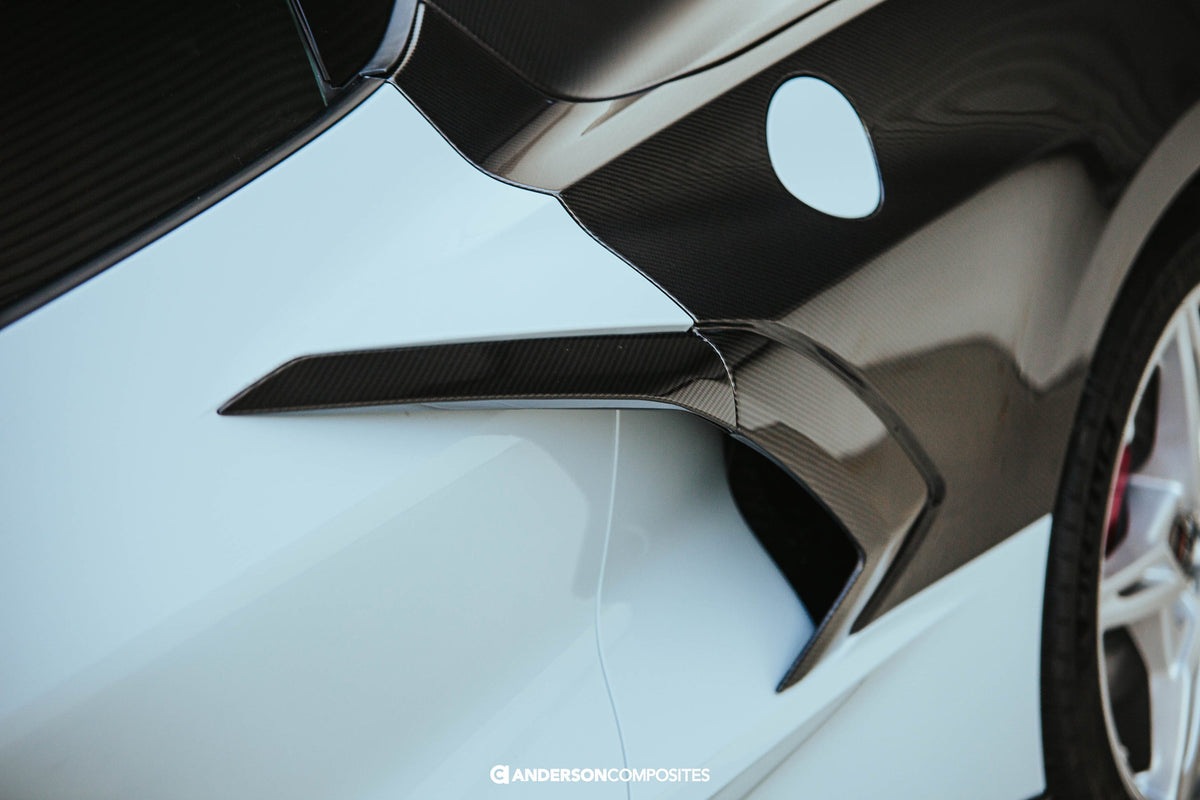 2020–2024 Chevrolet Corvette C8 Carbon Fiber Side Scoop Trim (Pair)