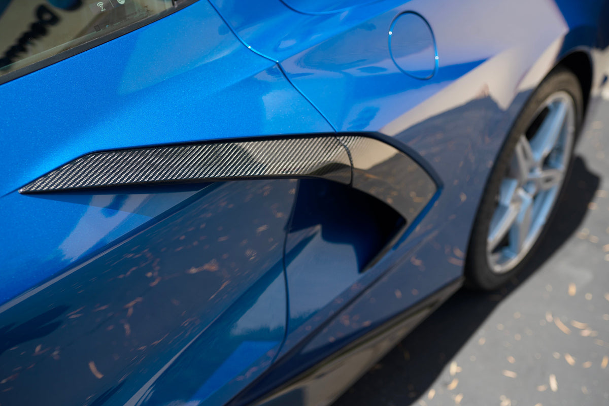 2020–2024 Chevrolet Corvette C8 Carbon Fiber Side Scoop Trim (Pair)